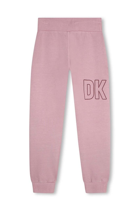 Dkny spodnie dresowe bawełniane dziecięce D54000.114.150 fioletowy AW23