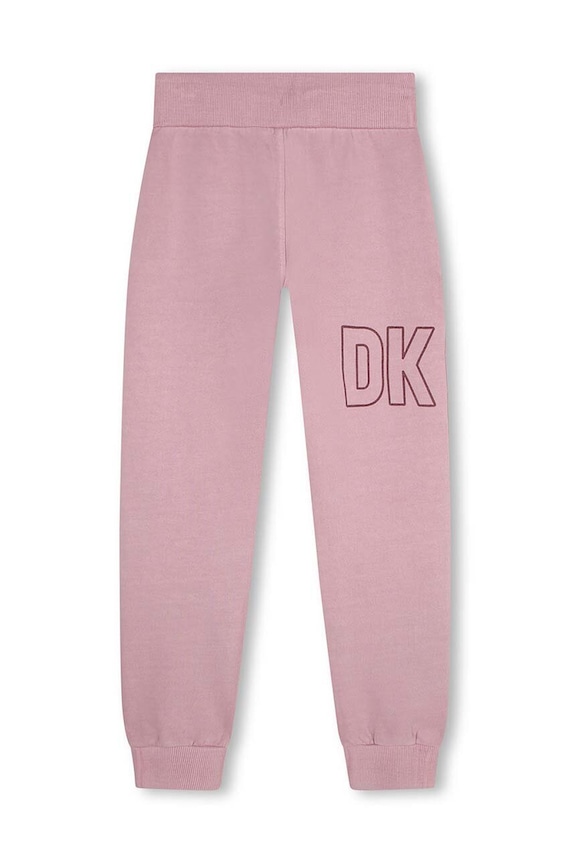 Dkny spodnie dresowe bawełniane dziecięce D54000.114.150 fioletowy AW23