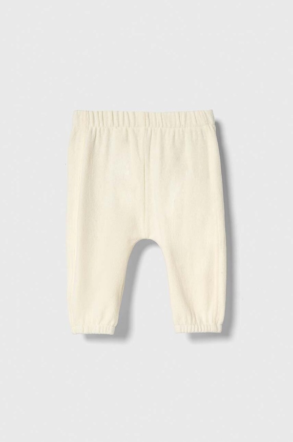 United Colors of Benetton spodnie dresowe niemowlęce z elastanem beżowy 35MWAF01F.W.SEASONAL