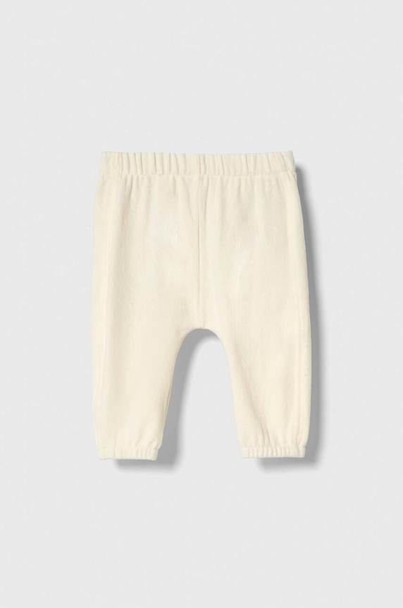 United Colors of Benetton spodnie dresowe niemowlęce z elastanem beżowy 35MWAF01F.W.SEASONAL