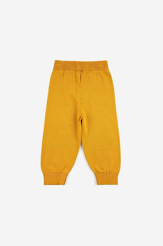 Băieți Bobo Choses pantaloni de trening din bumbac pentru bebeluși 223AB091 galben