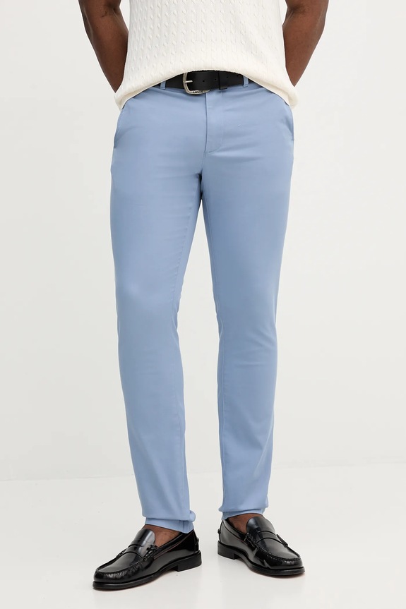 Tommy Hilfiger spodnie z elastanem niebieski MW0MW26619