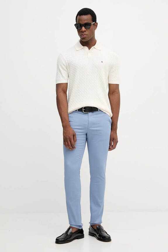 Tommy Hilfiger spodnie MW0MW26619 niebieski SS26