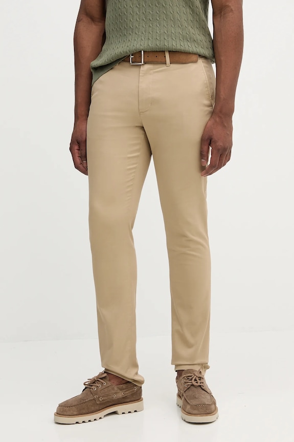 Nohavice Tommy Hilfiger s elastanom béžová MW0MW26619
