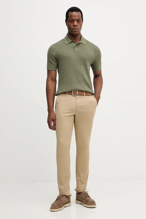 Nohavice Tommy Hilfiger MW0MW26619 béžová SS26