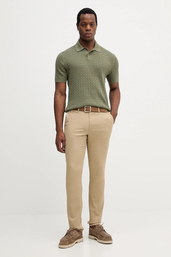 Nohavice Tommy Hilfiger MW0MW26619 béžová SS26