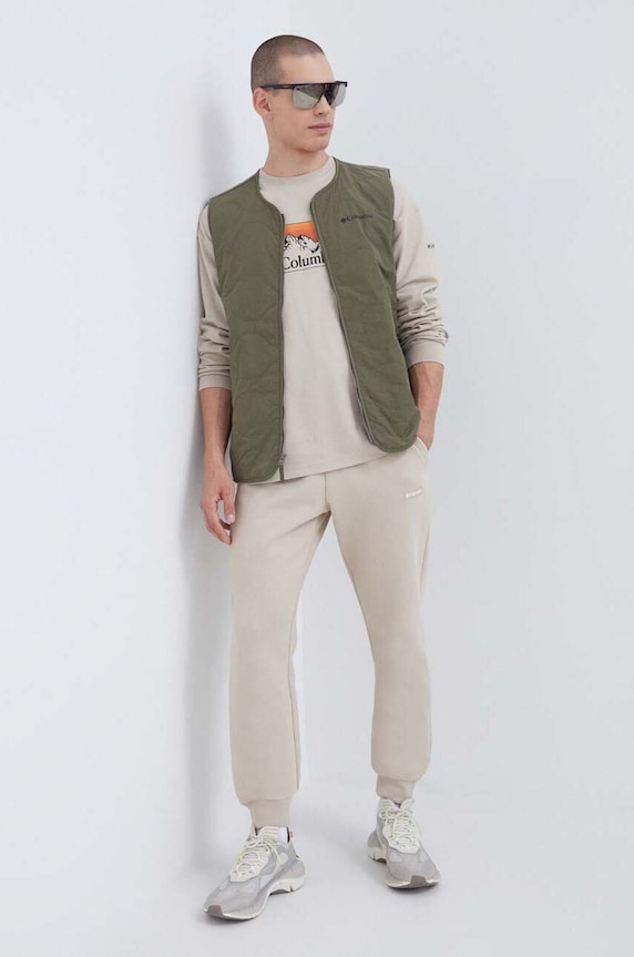 Tepláky Columbia pletenina béžová 2054541