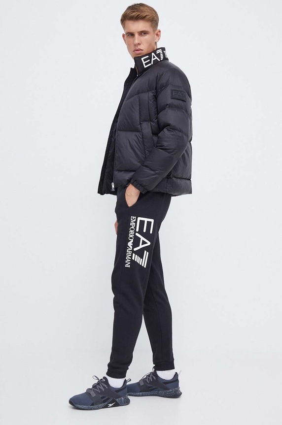Памучен спортен панталон EA7 Emporio Armani 6RPP58.PJSLZ черен AW23