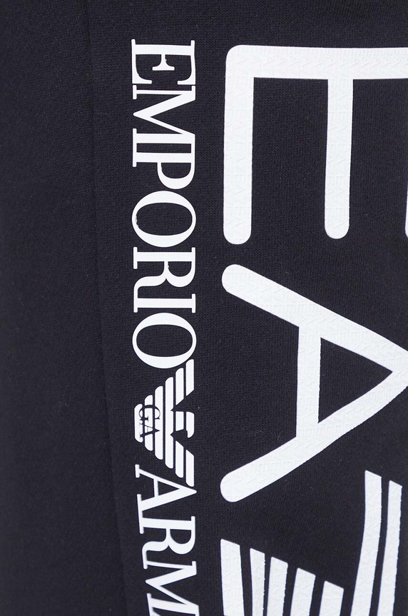 Памучен спортен панталон EA7 Emporio Armani черен 6RPP58.PJSLZ