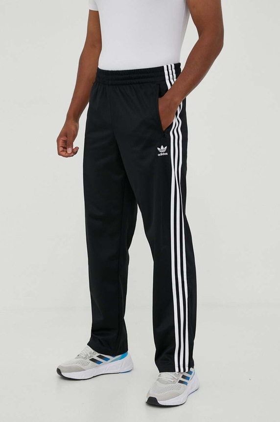 Παντελόνι φόρμας adidas Originals 0Adicolor Classics Firebird πλεκτό ύφασμα μαύρο IJ7055