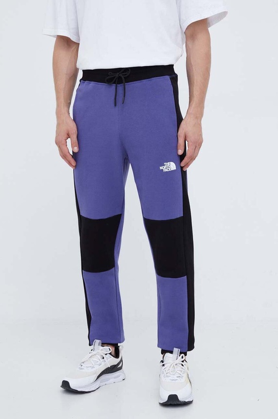 The North Face spodnie dresowe bawełniane wzorzyste fioletowy NF0A7X1ZI0D1