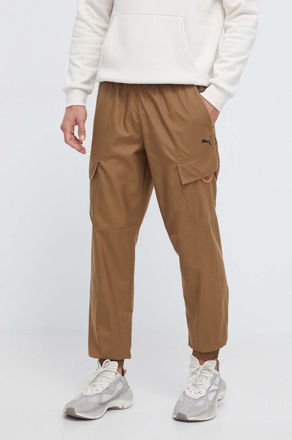 Puma spodnie tkanina brązowy 675898