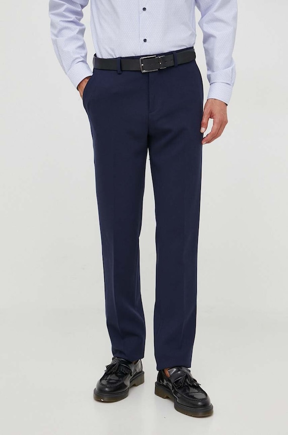 United Colors of Benetton spodnie z elastanem granatowy 49HHUF034.016