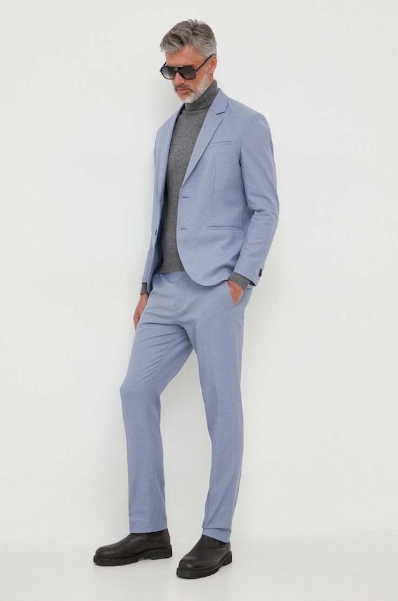 Sisley pantaloni 4LAGSF03R.911 albastru AW23
