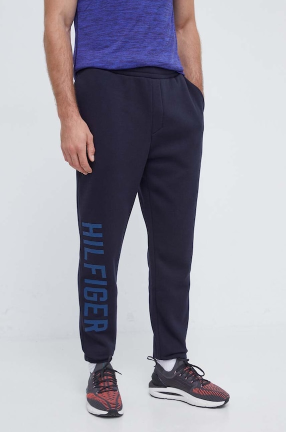 Παντελόνι φόρμας Tommy Hilfiger πλεκτό ύφασμα σκούρο μπλε MW0MW32629