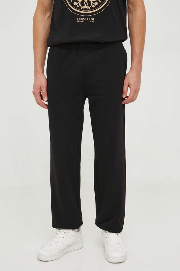 Trussardi spodnie dresowe bawełniane bawełna czarny 52P00379.1T006303