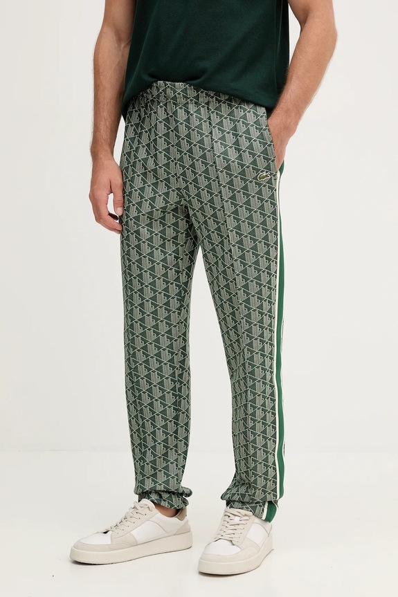 Lacoste pantaloni de trening cu bumbac pentru bărbați tricotaj verde XH1440