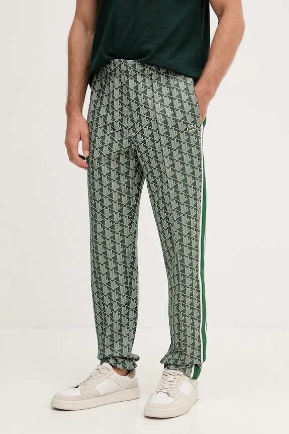 Lacoste pantaloni de trening cu bumbac pentru bărbați tricotaj verde XH1440