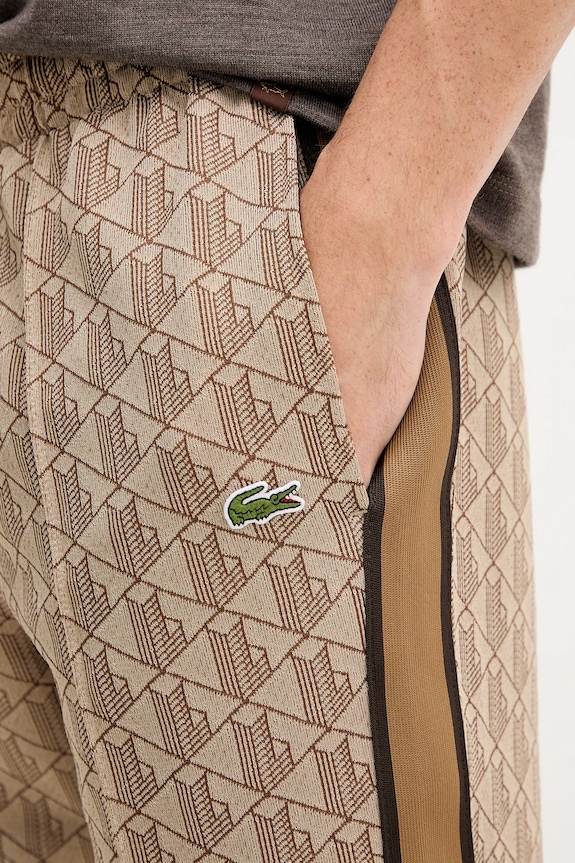 Lacoste Pantaloni de trening cu bumbac pentru bărbați bej XH1440