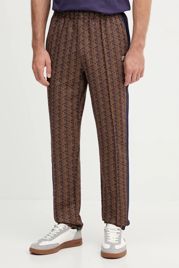 Lacoste pantaloni de trening cu bumbac pentru bărbați maro XH1440