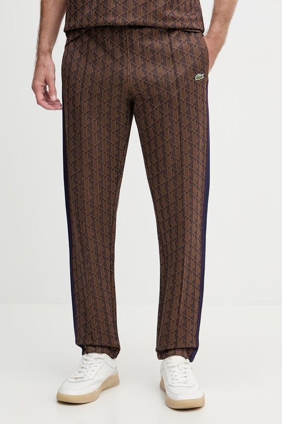 Lacoste pantaloni de trening cu bumbac pentru bărbați maro XH1440