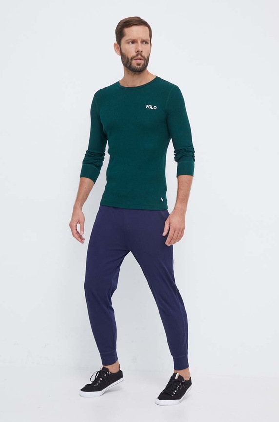 Βαμβακερό παντελόνι Polo Ralph Lauren βαμβάκι σκούρο μπλε 714908571