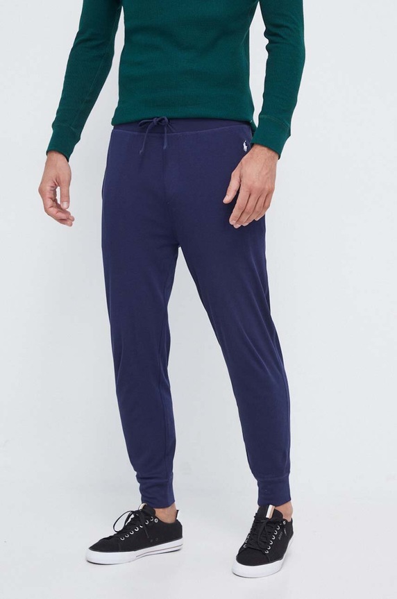 Βαμβακερό παντελόνι Polo Ralph Lauren 714908571 σκούρο μπλε AW23