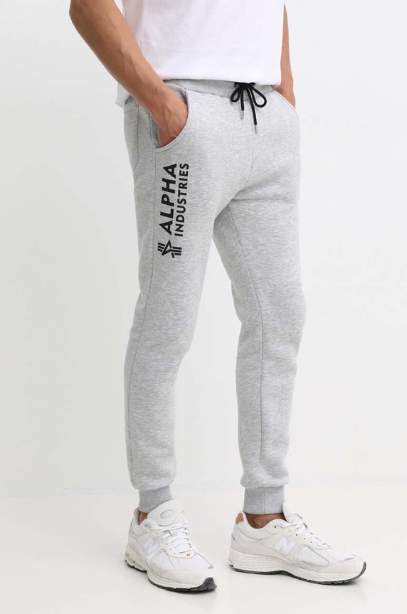 Tepláky Alpha Industries melanž sivá 116368.17