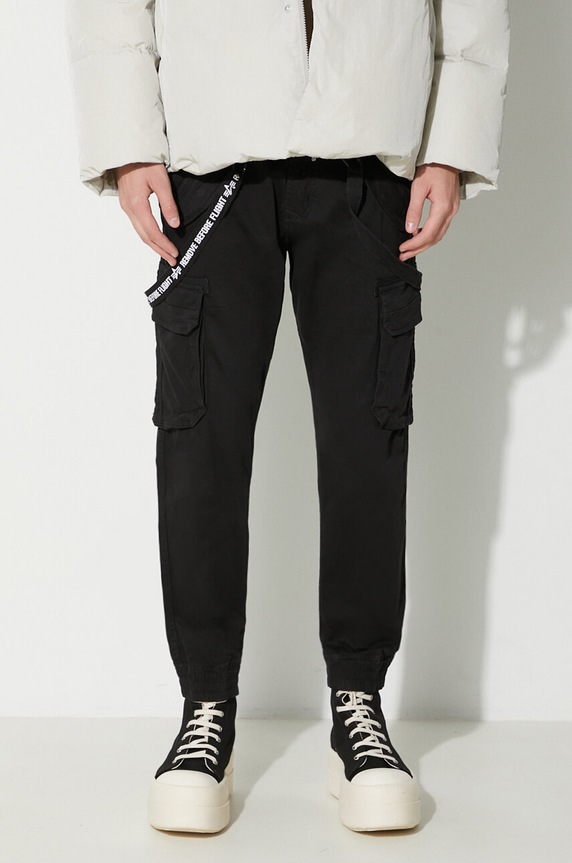 Alpha Industries trousers with elastane black 128202.03