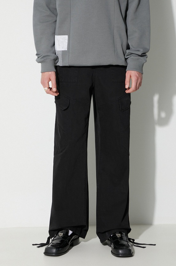 A-COLD-WALL* cotton trousers ANDO CARGO PANT black ACWMB209A