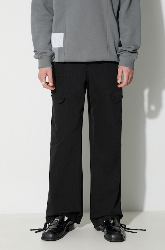 A-COLD-WALL* cotton trousers ANDO CARGO PANT black ACWMB209A