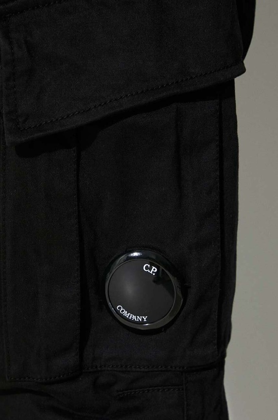 C.P. Company trousers STRETCH SATEEN CARGO PANTS 15CMPA186A005529G black