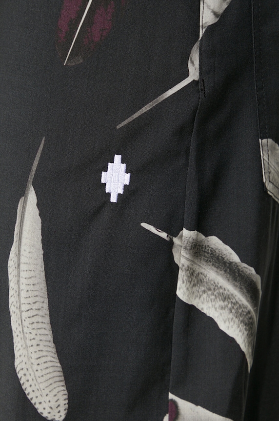Μάλλινο παντελόνι Marcelo Burlon Aop Wind Feathers μαύρο CMCA187F23FAB0031001