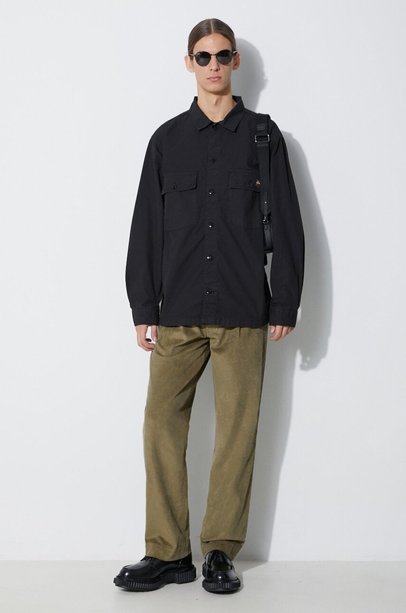 Menčestrové nohavice Maharishi Loose Chino 4568.OLIVE zelená AW23