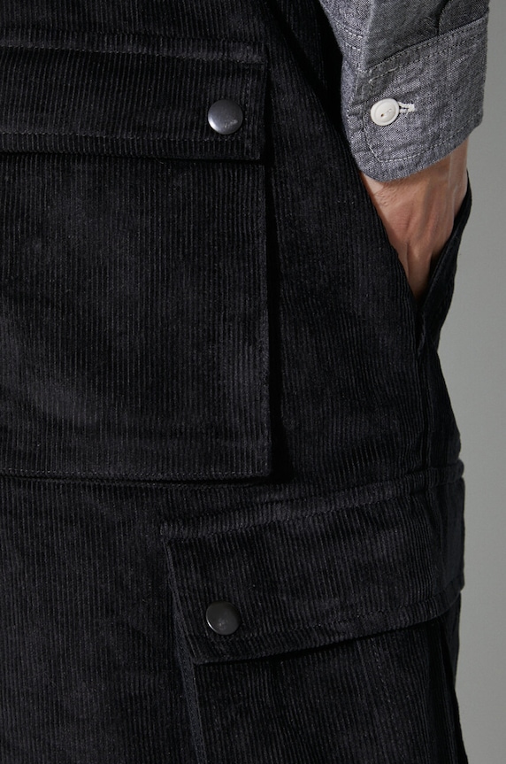 Maharishi corduroy trousers Utility Cargo Track Pants 4569.BLACK black