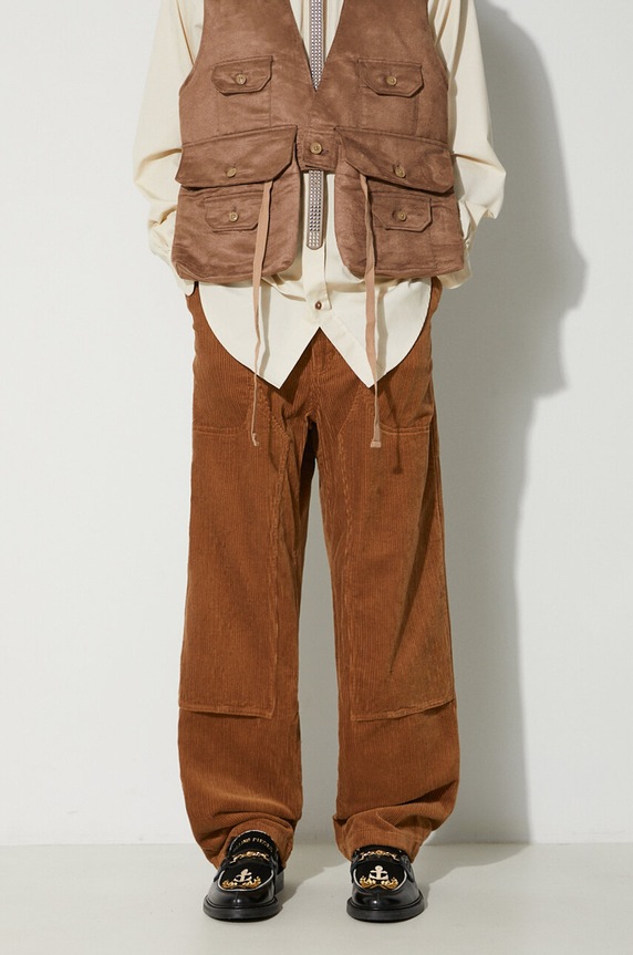 Вельветові штани Engineered Garments Climbing Pant гладкий помаранчевий 23F1F033.WP003