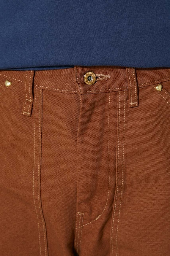 Human Made pantaloni in cotone Duck Painter HM26PT012 marrone