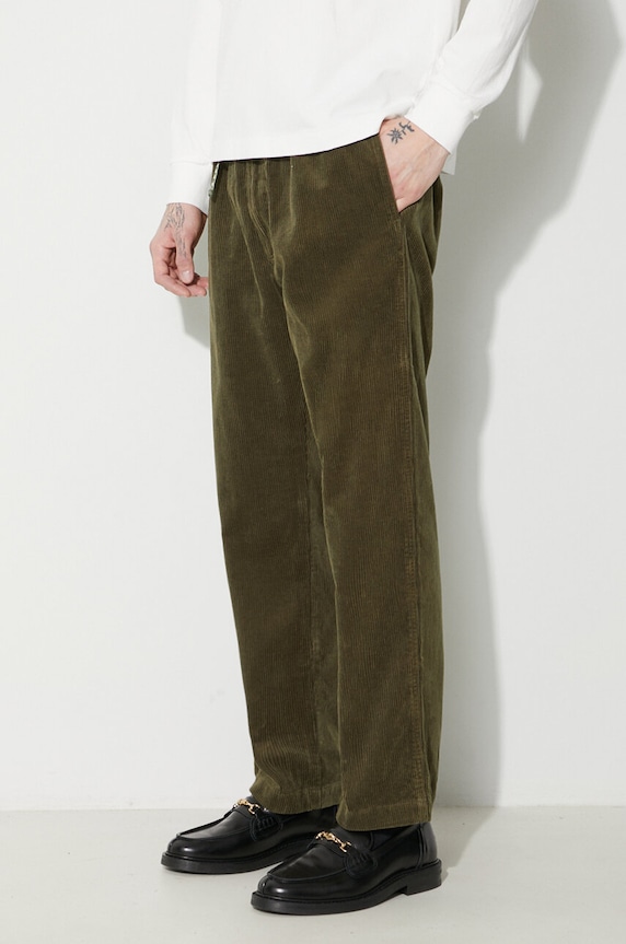 Human Made pantaloni de catifea cord Corduroy Easy verde HM26PT017