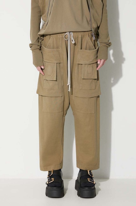 Clothing Rick Owens cotton trousers DU02C5371.RIG green