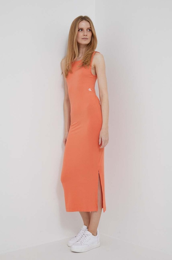 Ρούχα Φόρεμα Calvin Klein Jeans J20J221409 πορτοκαλί