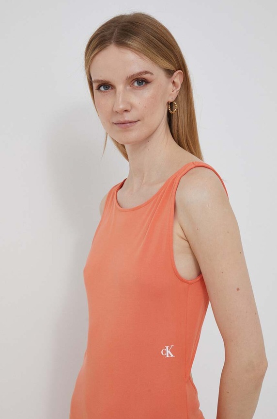 Φόρεμα Calvin Klein Jeans J20J221409 πορτοκαλί