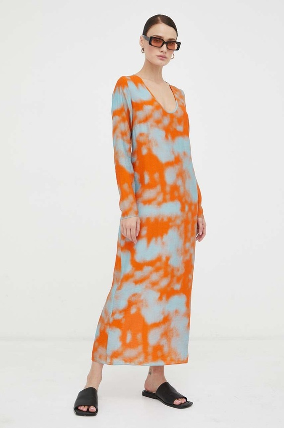 Šaty Samsoe Samsoe F23200088 oranžová AW23