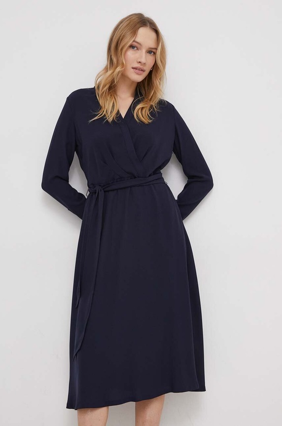 Φόρεμα Lauren Ralph Lauren μακρύ σκούρο μπλε 250853337