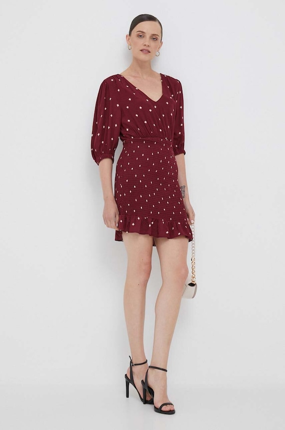 Pepe Jeans sukienka PL953363.0AA bordowy AW23