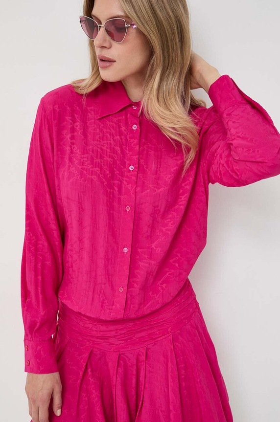 Φόρεμα από συνδιασμό μεταξιού Pinko 102306.A193 μωβ