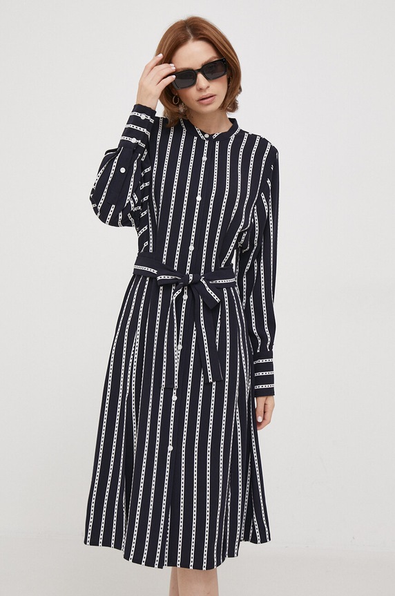 Šaty Tommy Hilfiger mini námořnická modř WW0WW40365