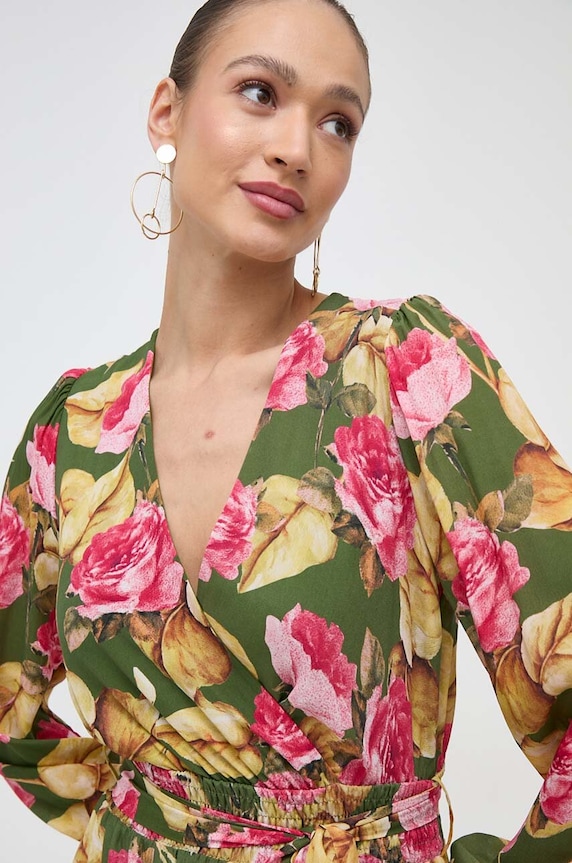 Guess selyemkeverékes ruha DIANA zöld W4RK21.WF5K0