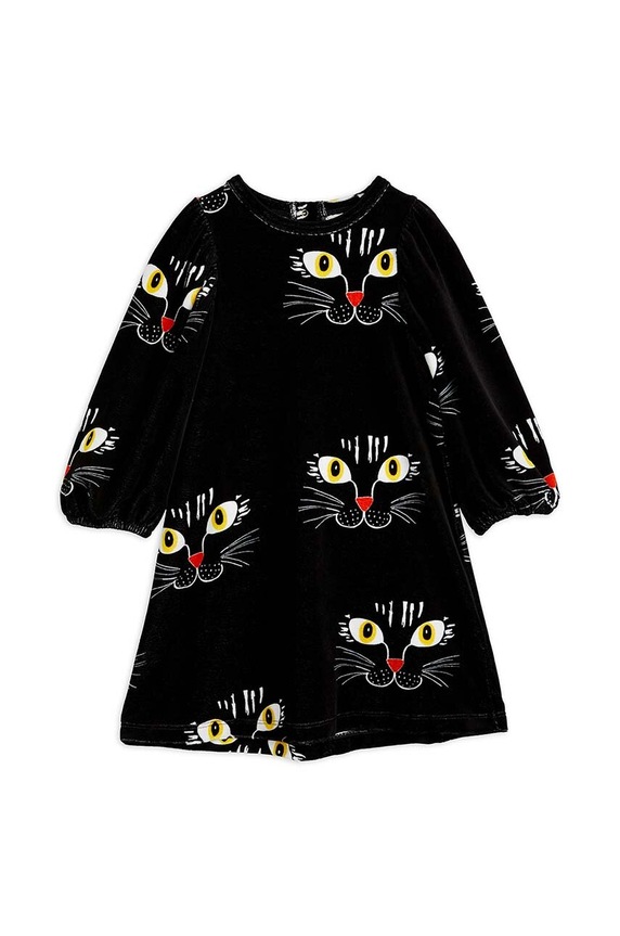 Mini Rodini sukienka bawełniana dziecięca wzorzyste czarny 2375012199