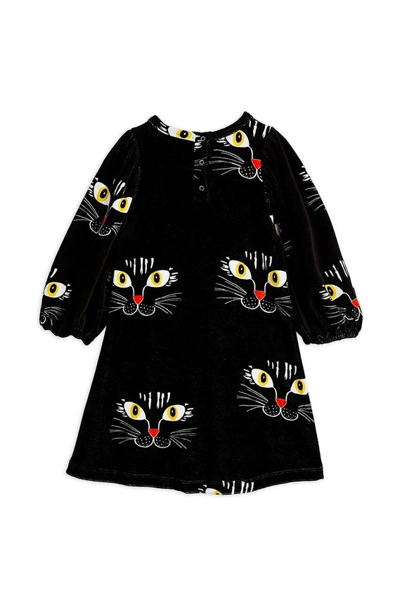 Mini Rodini sukienka bawełniana dziecięca 2375012199 czarny SS25