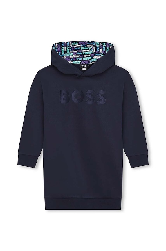 Dievčenské šaty BOSS J50895.114.150 tmavomodrá AW23